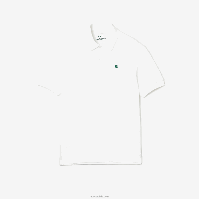 hombresblanco 001 lacoste x a.p.c. polo de petit piqué de algodón de corte holgado N6XZ2927