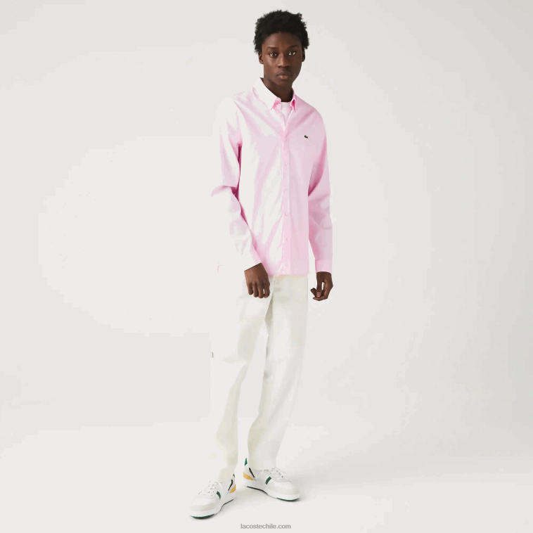 hombres Lacoste ady rosa claro camisa slim fit de algodón premium N6XZ21649 hombres Lacoste ady rosa claro camisa slim fit de algodón premium N6XZ21649