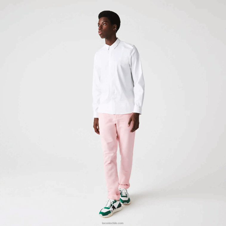 hombres Lacoste blanco 001 Camisa slim fit de popelín de algodón elástico con tapeta oculta N6XZ21648 hombres Lacoste blanco 001 Camisa slim fit de popelín de algodón elástico con tapeta oculta N6XZ21648