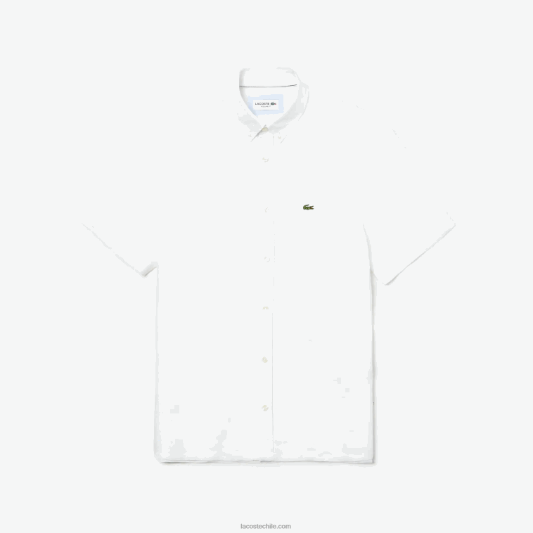 hombres Lacoste blanco 001 camisa de lino regular fit N6XZ21646