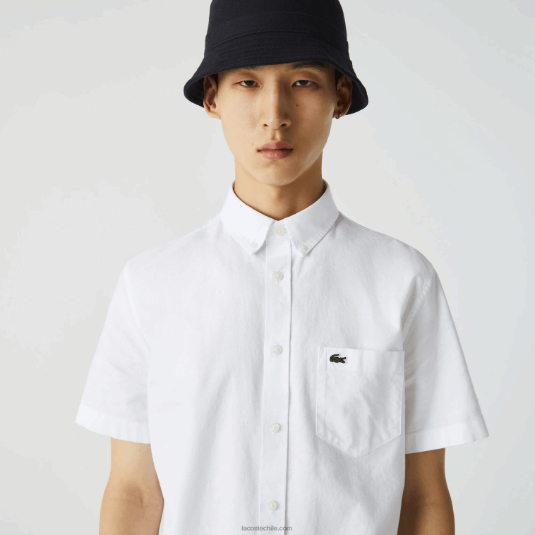 hombres Lacoste blanco 001 camisa regular fit de algodón N6XZ2450 hombres Lacoste blanco 001 camisa regular fit de algodón N6XZ2450
