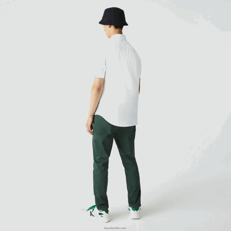 hombres Lacoste blanco 001 camisa regular fit de algodón N6XZ2450