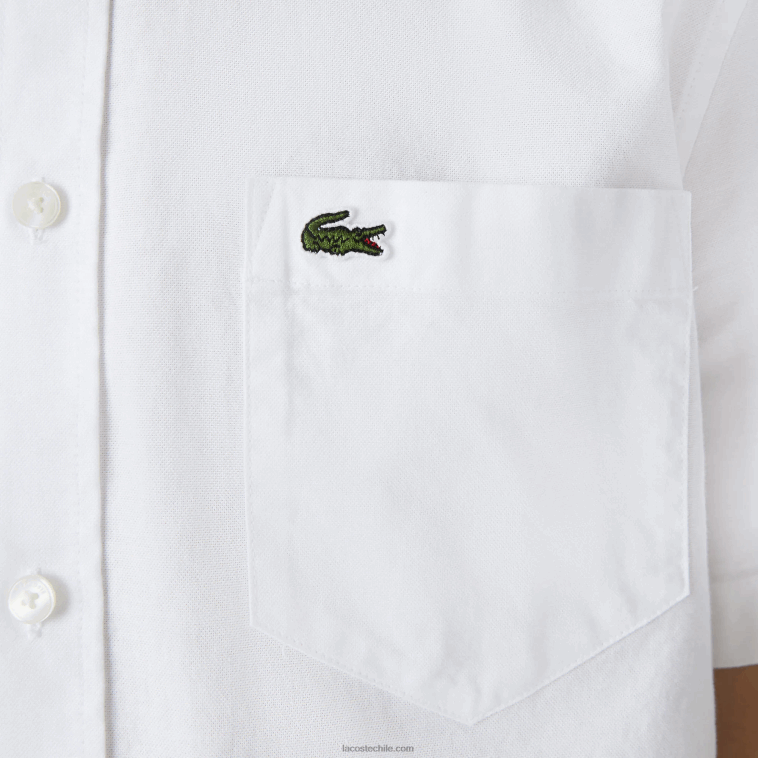 hombres Lacoste blanco 001 camisa regular fit de algodón N6XZ2450