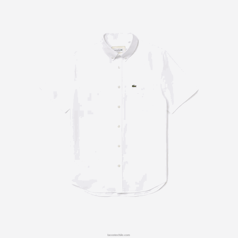 hombres Lacoste blanco 001 camisa regular fit de algodón N6XZ2450