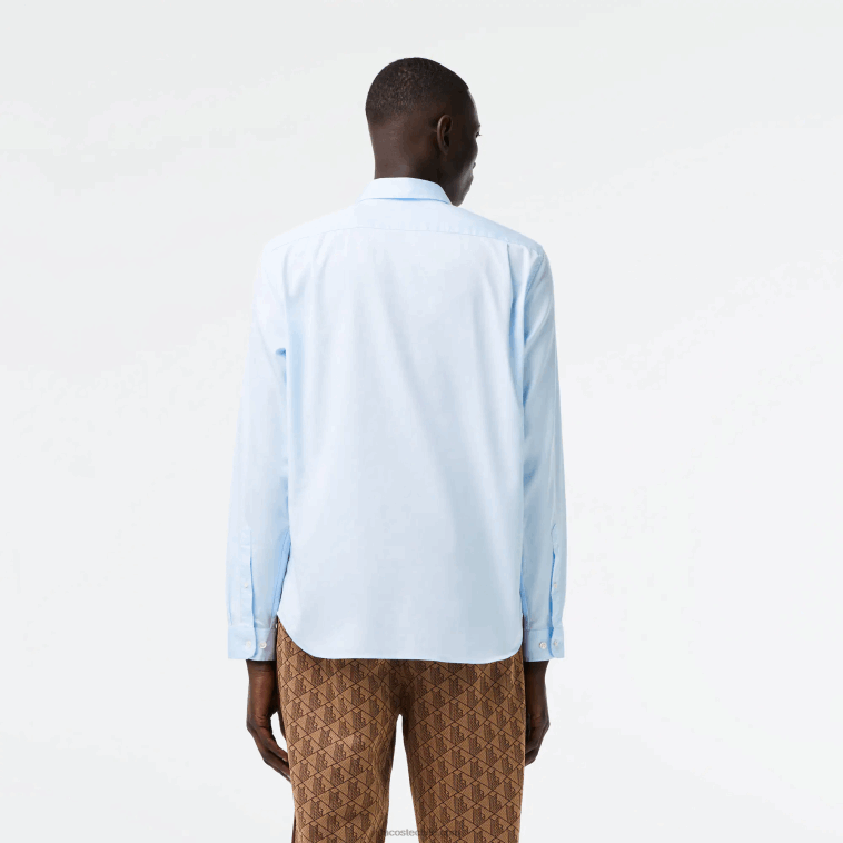 hombres Lacoste hbp azul camisa de corte regular de algodón premium N6XZ21493
