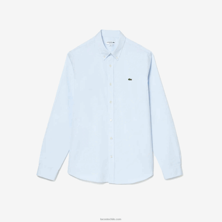 hombres Lacoste hbp azul camisa de corte regular de algodón premium N6XZ21493