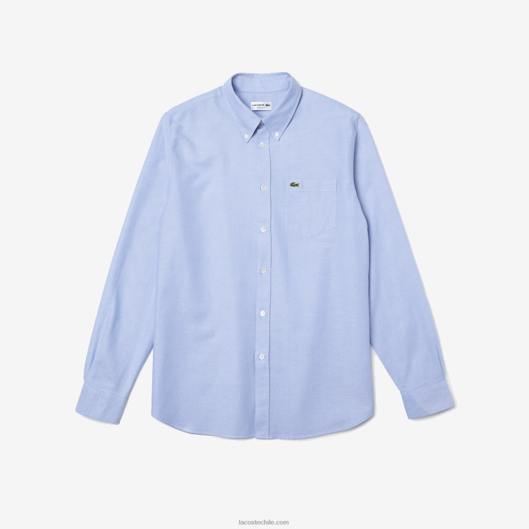 hombres Lacoste hbp azul camisa regular fit de algodón oxford N6XZ21466
