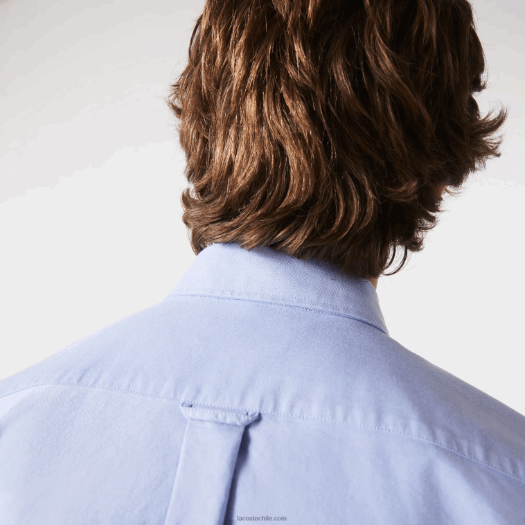 hombres Lacoste hbp azul camisa regular fit de algodón oxford N6XZ21466