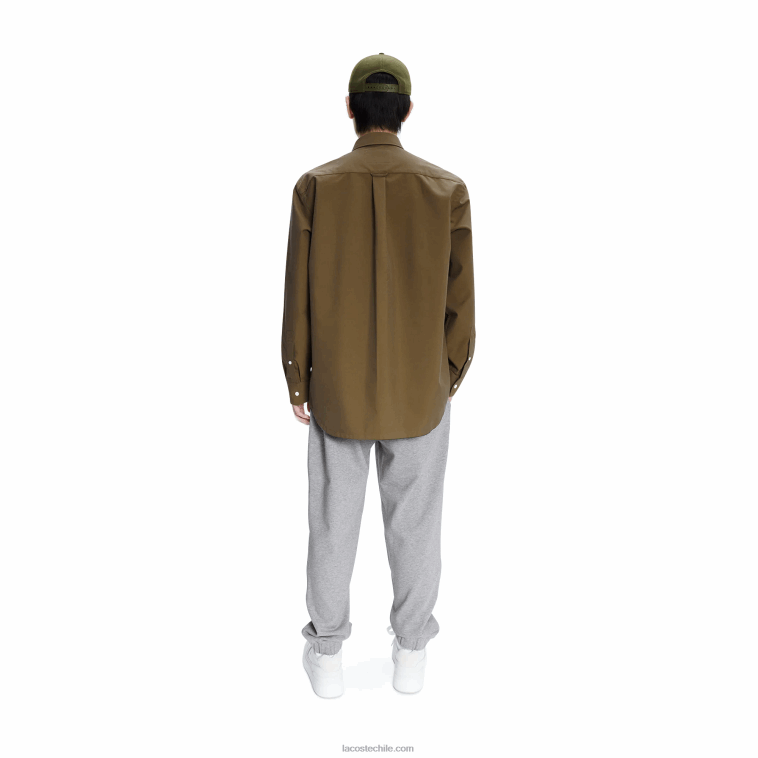 hombrescaqui verde wtw lacoste x a.p.c. camisa de gabardina de algodón N6XZ21630