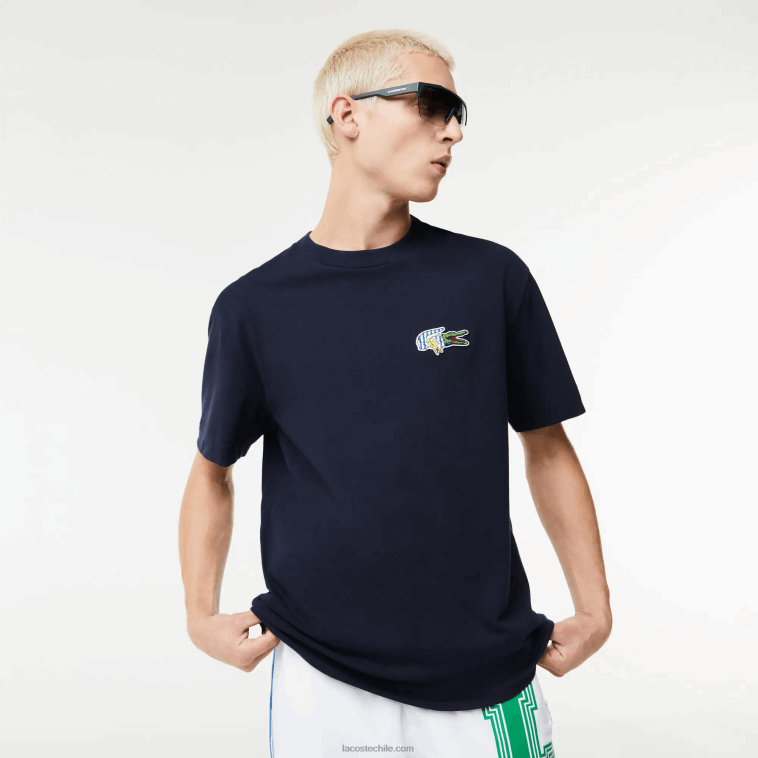 hombres Lacoste azul marino 166 camiseta de corte holgado con efecto de cómic N6XZ2741 hombres Lacoste azul marino 166 camiseta de corte holgado con efecto de cómic N6XZ2741