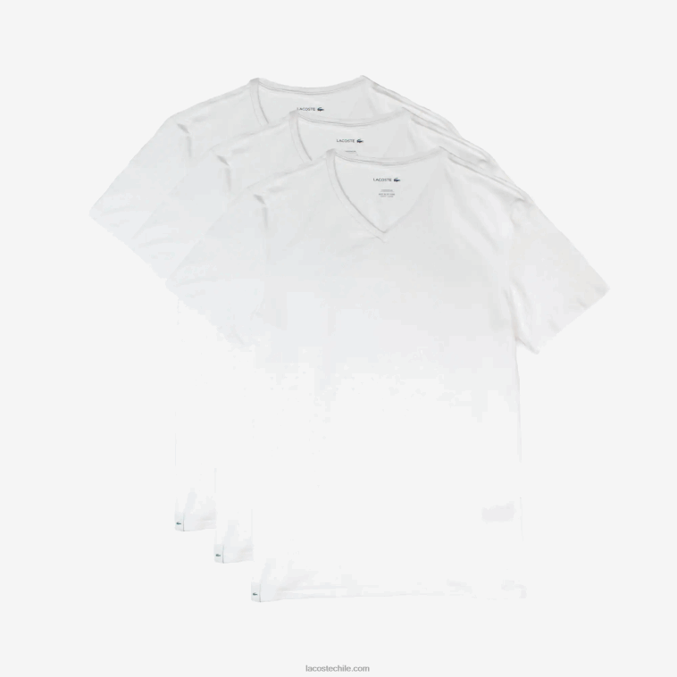 hombres Lacoste blanco 001 Pack de 3 camisetas lounge N6XZ21579