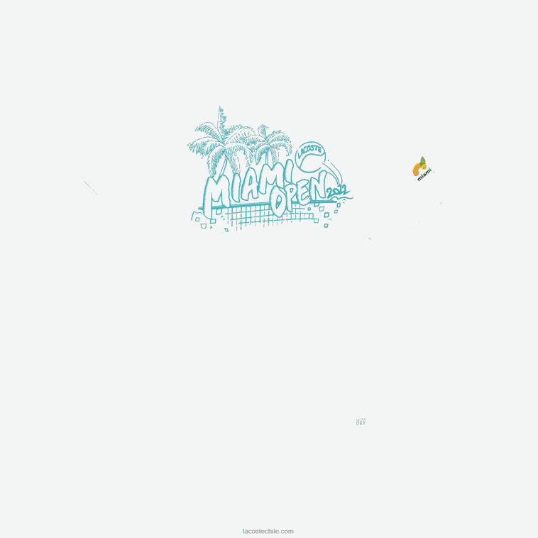 hombres Lacoste blanco 001 abierto de miami camiseta gráfica N6XZ2933