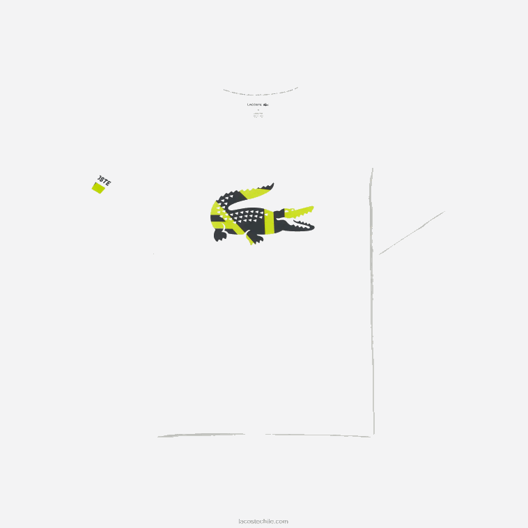 hombres Lacoste blanco 001 camiseta con estampado gráfico N6XZ21628