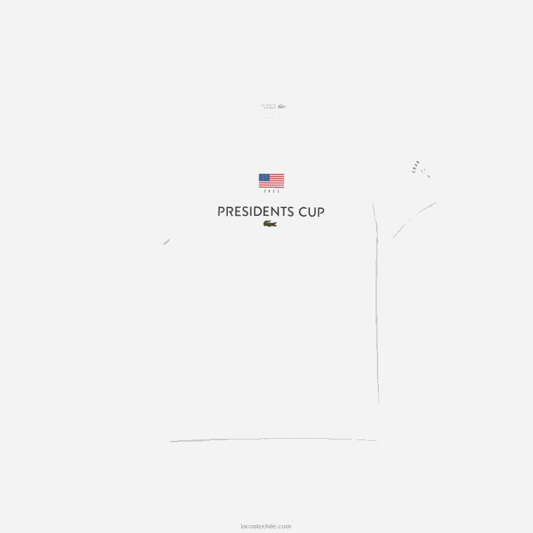 hombres Lacoste blanco 001 camiseta de la bandera americana del deporte de la copa de los presidentes N6XZ2861