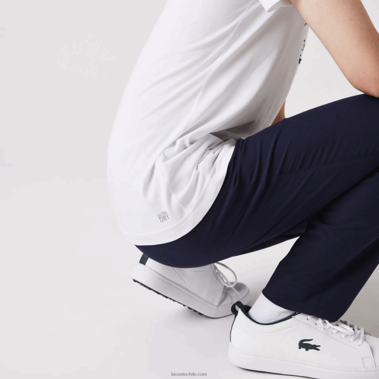 hombres Lacoste blanco 001 camiseta de la bandera americana del deporte de la copa de los presidentes N6XZ2861