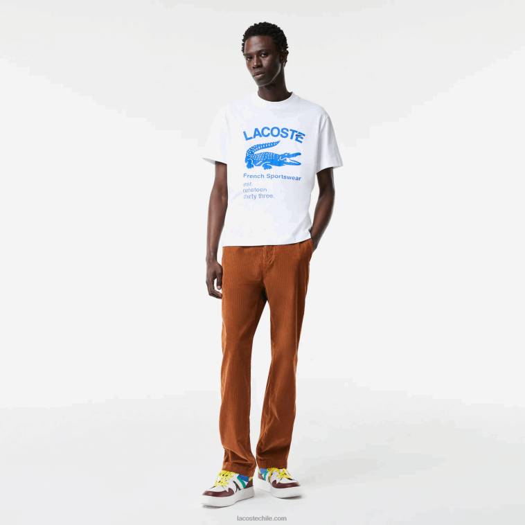 hombres Lacoste blanco 001 camiseta holgada con cocodrilo N6XZ2698