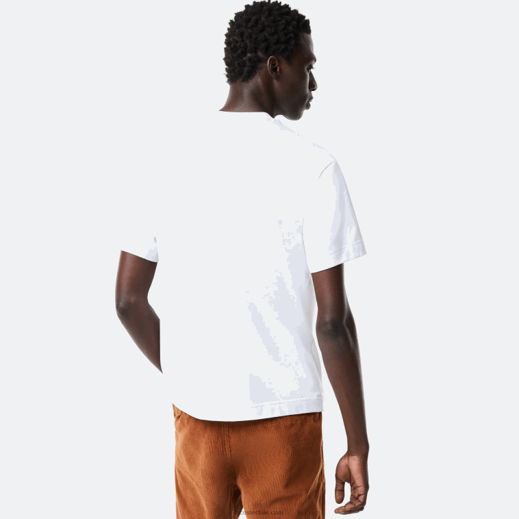 hombres Lacoste blanco 001 camiseta holgada con cocodrilo N6XZ2698