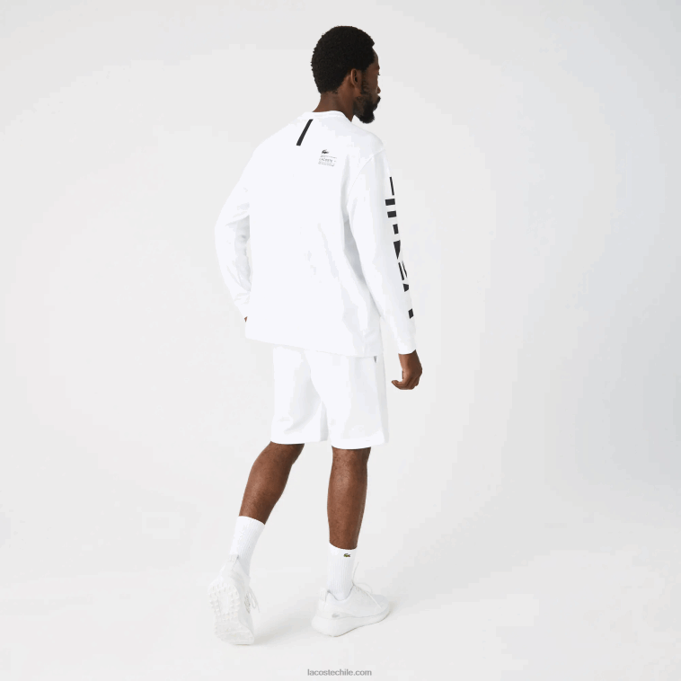 hombres Lacoste blanco 001 camiseta holgada con estampado N6XZ2796