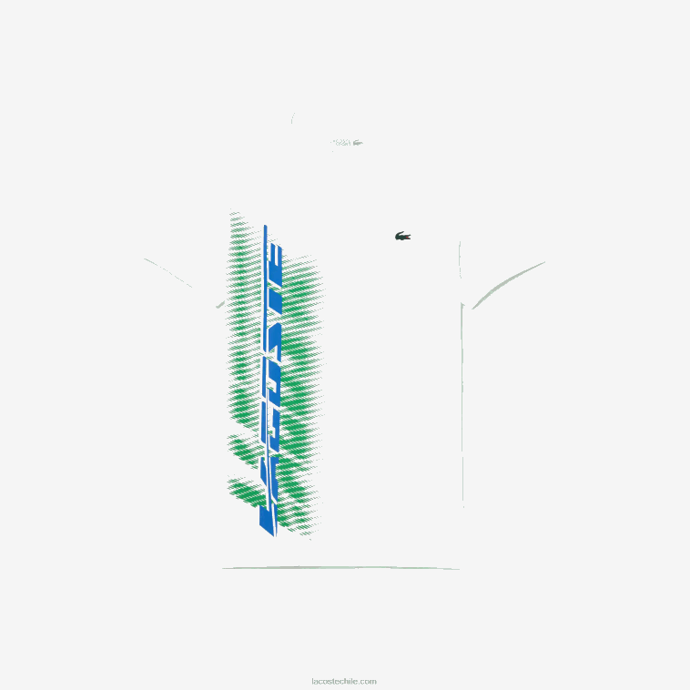 hombres Lacoste blanco 001 camiseta sport regular fit con marca en contraste N6XZ291