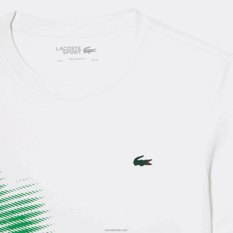 hombres Lacoste blanco 001 camiseta sport regular fit con marca en contraste N6XZ291