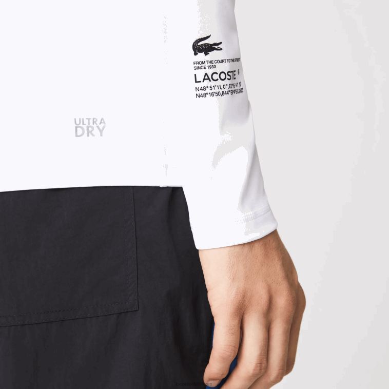 hombres Lacoste blanco 001 camiseta térmica deportiva N6XZ2877
