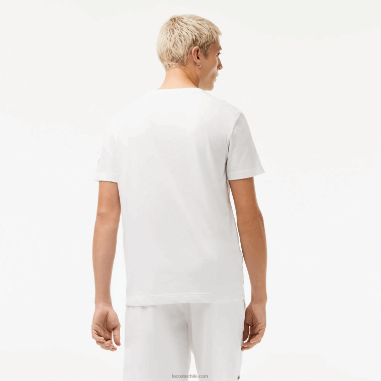 hombres Lacoste blanco 001 playera estampada sport x novak djokovic N6XZ2603