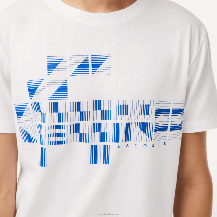 hombres Lacoste blanco 001 playera estampada sport x novak djokovic N6XZ2603