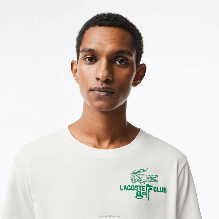 hombres Lacoste blanco 70v camiseta de golf regular fit de algodón orgánico N6XZ2178
