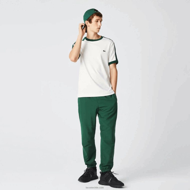 hombres Lacoste blanco 70v camiseta regular fit con cuello en contraste N6XZ2855