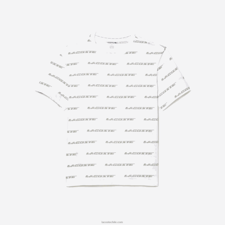 hombres Lacoste blanco caqui verde gy8 camiseta de punto de algodón con logo estampado N6XZ2502