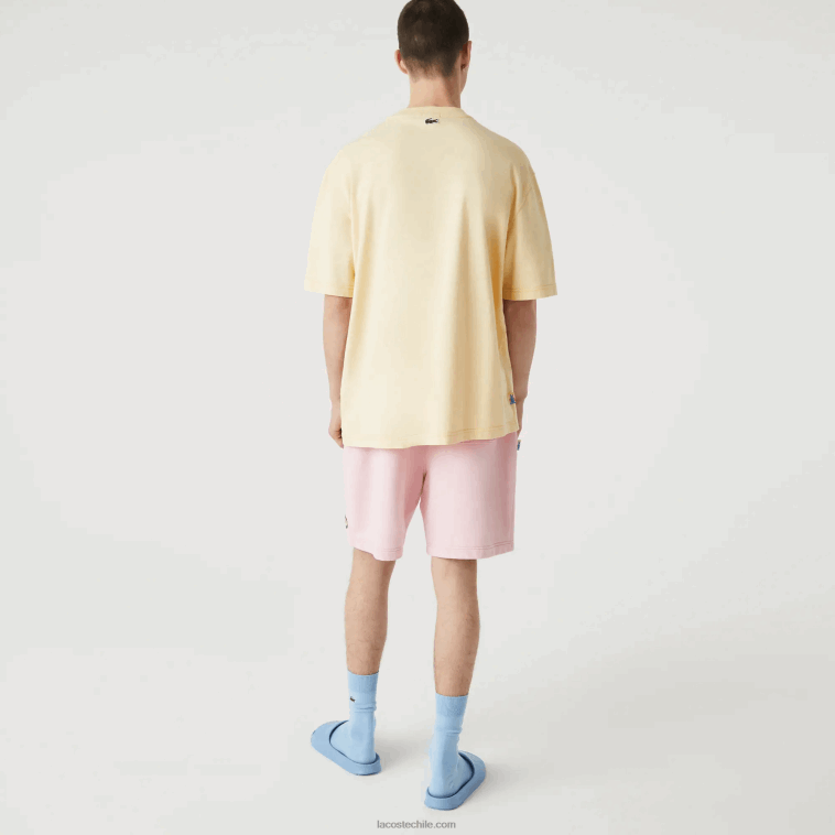 hombres Lacoste hbz amarillo camiseta live summer pack de algodón jaspeado de corte holgado N6XZ2936