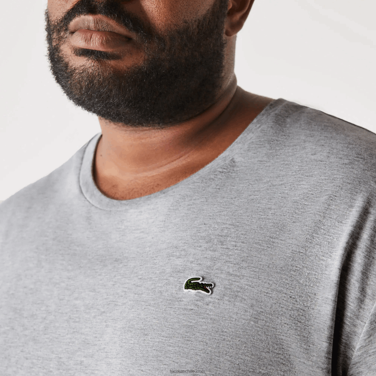 hombres Lacoste lomo gris cca camiseta de jersey de algodón con cuello redondo xl N6XZ2757