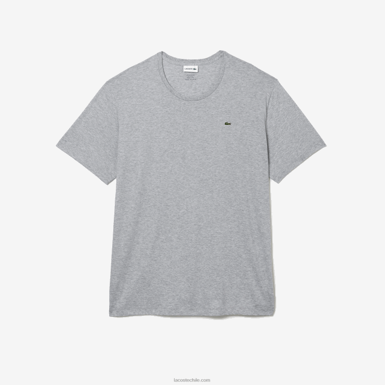 hombres Lacoste lomo gris cca camiseta de jersey de algodón con cuello redondo xl N6XZ2757