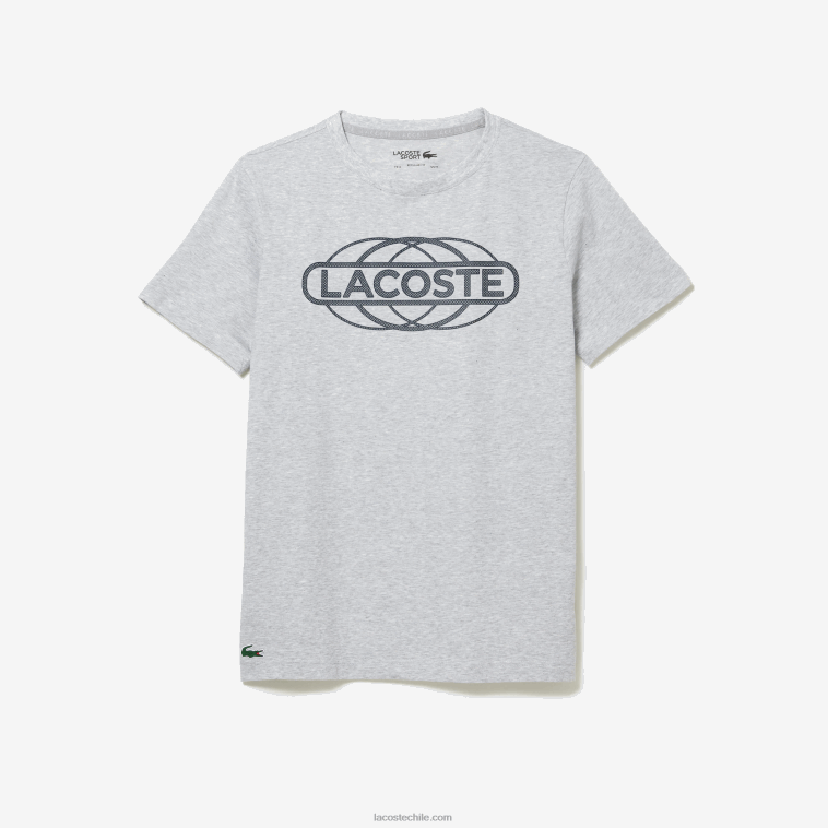 hombres Lacoste lomo gris cca camiseta deportiva de punto orgánico N6XZ2695