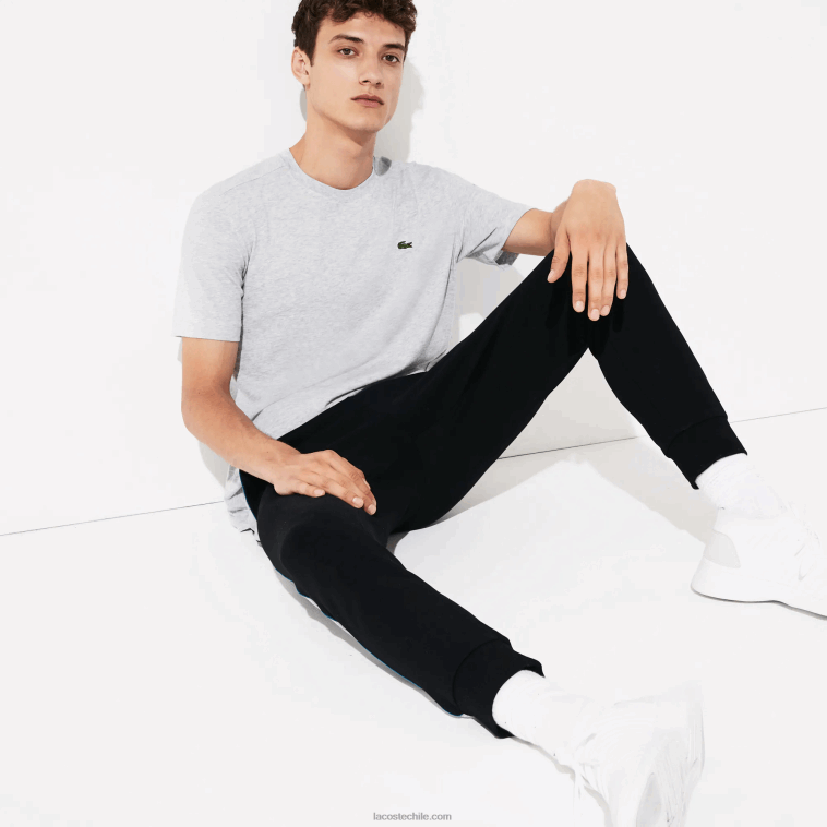 hombres Lacoste lomo gris cca camiseta deportiva transpirable N6XZ2718