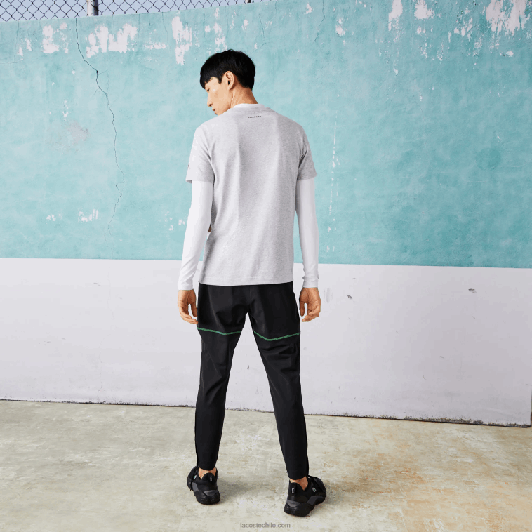 hombres Lacoste lomo gris cca camiseta sport novak djokovic croco algodón orgánico N6XZ2871