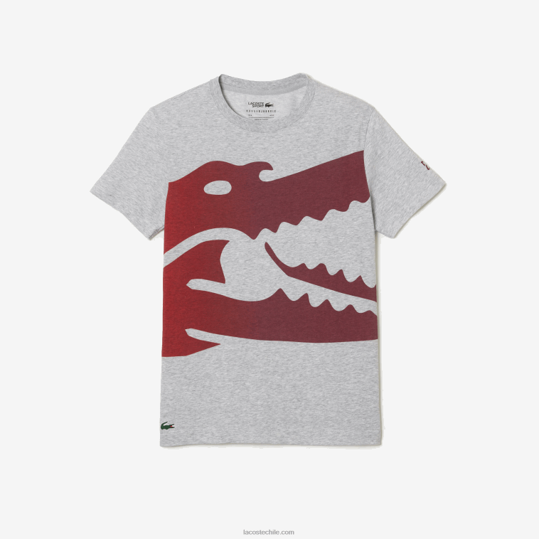 hombres Lacoste lomo gris cca camiseta sport novak djokovic croco algodón orgánico N6XZ2871