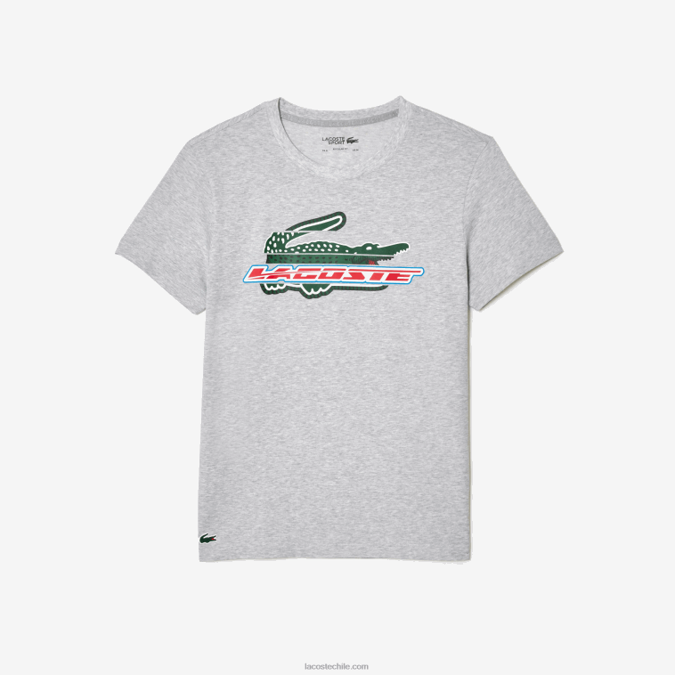 hombres Lacoste lomo gris cca camiseta sport regular fit de algodón orgánico N6XZ2140