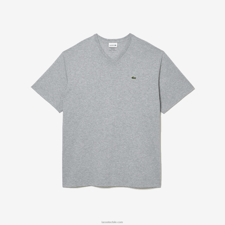 hombres Lacoste lomo gris cca playera con cuello en V N6XZ2801