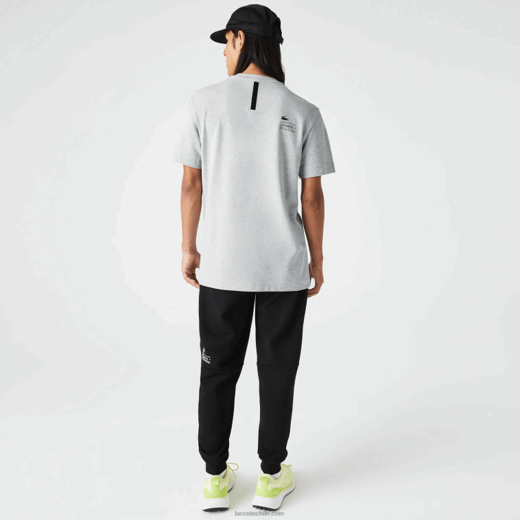 hombres Lacoste lomo gris cca playera de piqué regular fit con logo N6XZ2561
