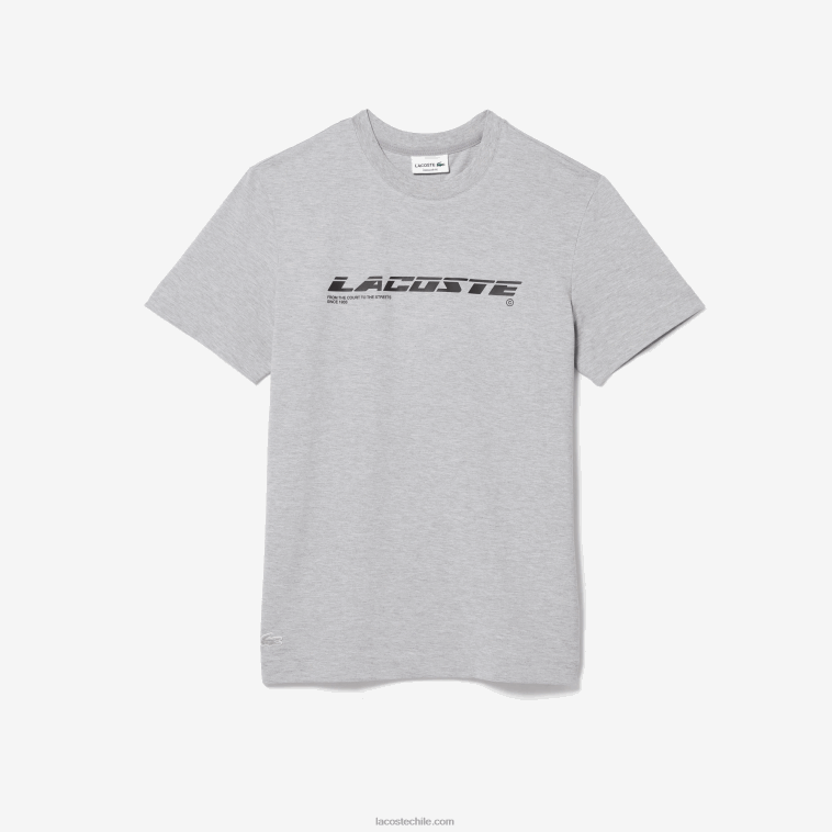 hombres Lacoste lomo gris cca playera de piqué regular fit con logo N6XZ2561