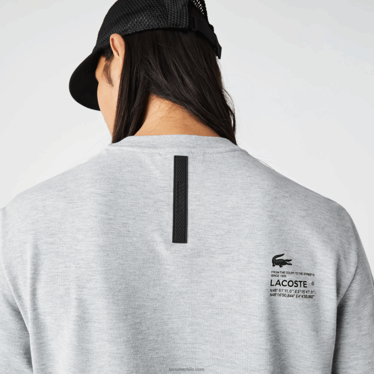hombres Lacoste lomo gris cca playera de piqué regular fit con logo N6XZ2561