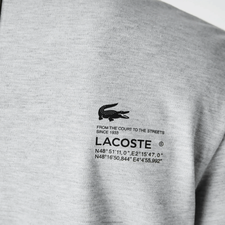hombres Lacoste lomo gris cca playera de piqué regular fit con logo N6XZ2561