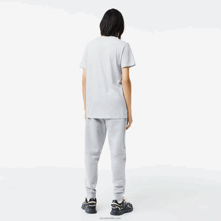 hombres Lacoste lomo gris cca playera de punto de algodón pima con cuello en V N6XZ2614