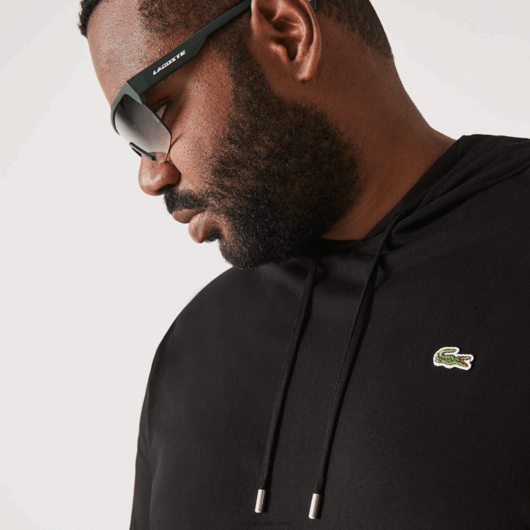 hombres Lacoste negro 031 camiseta con capucha xl regular fit N6XZ2723