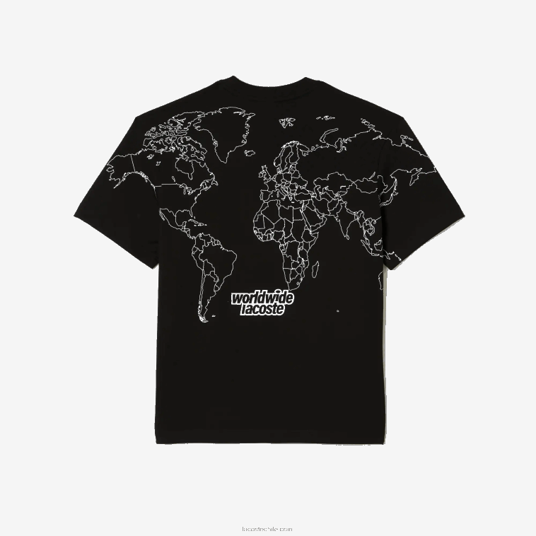 hombres Lacoste negro 031 camiseta de corte holgado en punto de algodón orgánico N6XZ2223