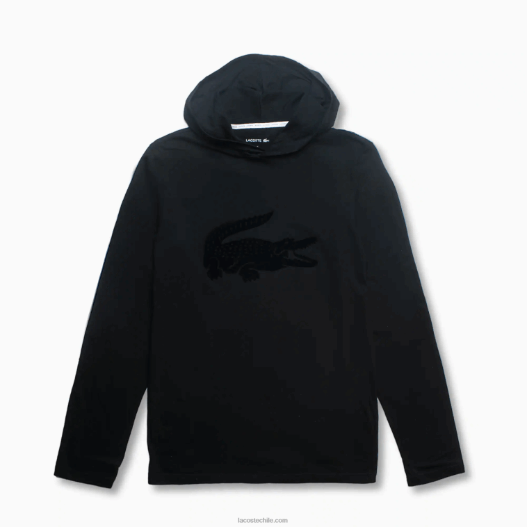 hombres Lacoste negro 031 camiseta de manga larga con capucha N6XZ2197