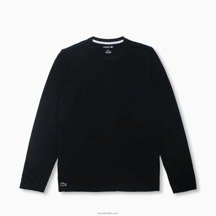 hombres Lacoste negro 031 camiseta de salón de manga larga N6XZ2198