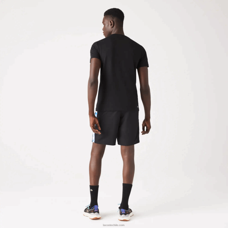 hombres Lacoste negro 031 camiseta deportiva de punto orgánico N6XZ2694