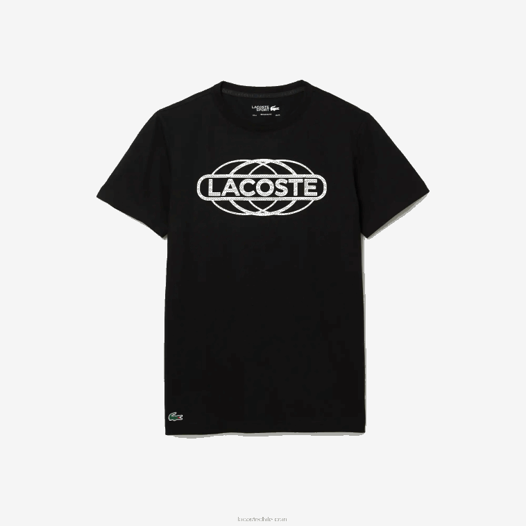 hombres Lacoste negro 031 camiseta deportiva de punto orgánico N6XZ2694